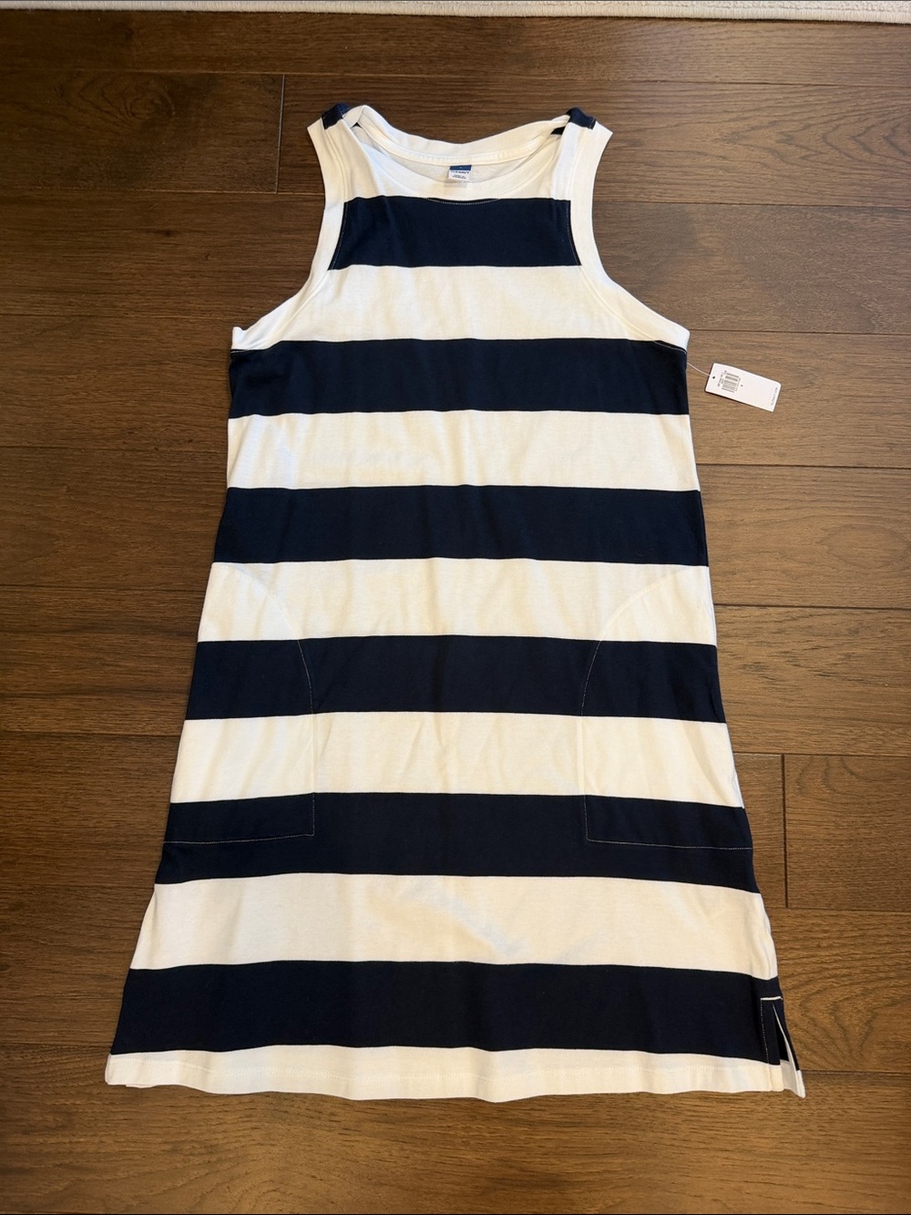 Old Navy Navy and White Striped Tank Dress Small NWT